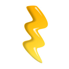 3D glossy yellow lightning bolt,charger symbol