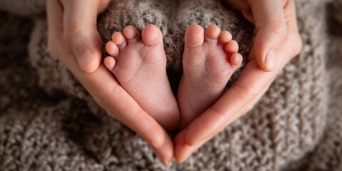 New life miracle a baby's birth celebrated with hope and dreams under a vast sky captured in a heartwarming moment of hands embracing tiny feet