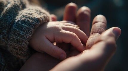 A miracle of new life a baby's hand reaching for hope against the sky capturing dreams in a serene environment