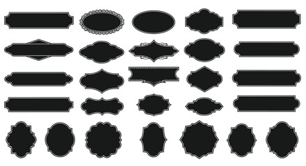 Collection of Decorative Silhouetted Frames and Labels.