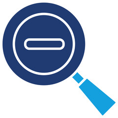 Zoom Out Flat Blue Icon