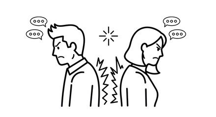 Isolated Couple arguing with each other, disagreement, relationship problems, negative emotions