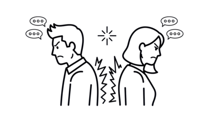 Isolated Couple arguing with each other, disagreement, relationship problems, negative emotions