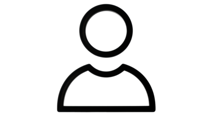 Isolated user profile icon or symbol with simple outlines for design elements or buttons