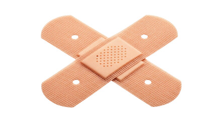 Isolated, crossed adhesive bandages for wound care, skin injuries, cuts, protection, medical