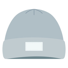 Vector illustration of a gray beanie cap