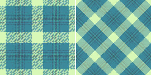 Textile seamless vector of background tartan plaid with a fabric pattern texture check. Set in sea colors for stylish wrapping options and gifts.