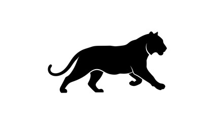 Fototapeta premium Silhouette of a majestic black panther walking confidently.