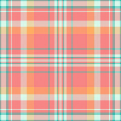 Artistic plaid fabric pattern, open check background texture. Tidy textile tartan vector seamless in red and light colors.