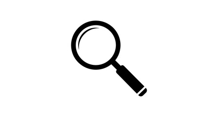 Simple black magnifying glass search icon vector illustration.