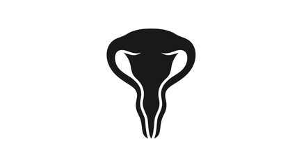 Uterus symbol black silhouette isolated on white background.