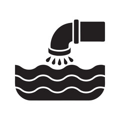 Industrial wastewater discharge from pipe polluting clean water source representing environmental pollution and sewage contamination from factory drain system
