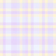 Velvet seamless check tartan, graph pattern textile fabric. Comfortable texture background vector plaid in light and cornsilk colors.