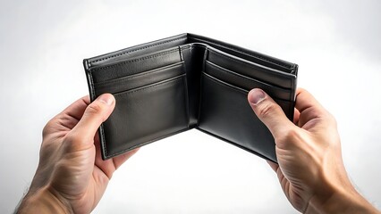 Woman s hands with bright red manicured nails holding a white smartphone horizontally against a clean white background