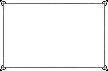 Vintage Ornate Rectangular Decorative Frame Border - Black scrollwork Design. 1043