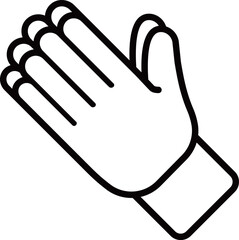 手を合わせる　モノトーン