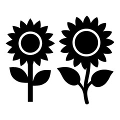 silhouette of sunflower icon set.
sunflower vector illustration
sunflower on a black background