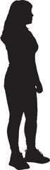 vector,silhouette of a side view of woman standing