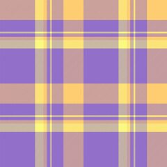 Perfect background textile plaid, bathroom fabric texture vector. Popular check seamless tartan pattern in violet and amber colors.