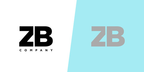 Letter Z and B, ZB logo design template. Minimal monogram initial based logotype.