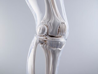 Detailed 3D Knee Illustration on Medical Background for Educational Use and Healthcare Promotion, Showcasing Anatomy with Precision