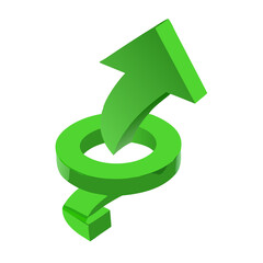 green arrow isolated on white