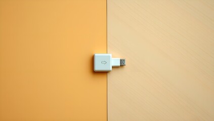 USB adapter on orange and beige background  
