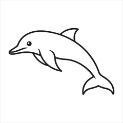 Obraz premium dolphin icon outline vector illustration on transparent background