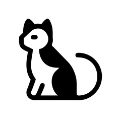 Vector art of cat sitting