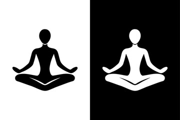 Meditation Yoga Icon — Health and Wellness Concept Design.