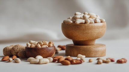 Nuts in bowl styled artistic minimal modern composition design arrangement food inspiration natural display