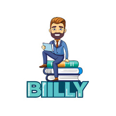 businessman reading book