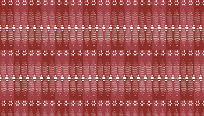 A lace fabric in a dark red hue with a pattern of intersecting vertical and horizontal lines.