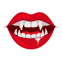 red lips isolated on white background