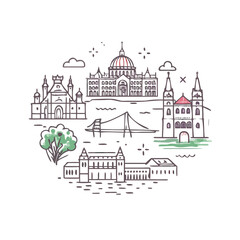 hand drawn vector illustration of a church