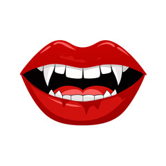 red lips isolated on white