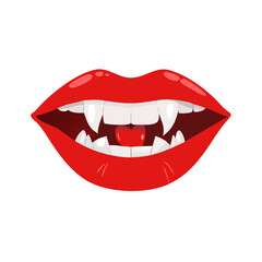 red lips isolated on white background