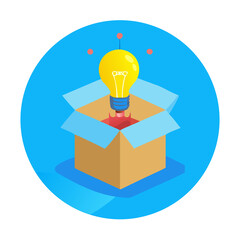 light bulb icon on blue background