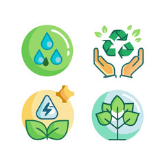 vector set of eco symbols