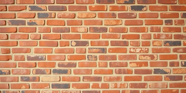 Rustic red and brown brick wall texture, uneven surface, aged, brick wall