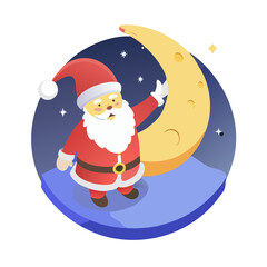 santa claus with christmas tree