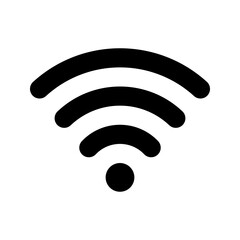 Wi-fi internet black icon. Vector, png