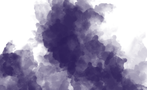 Watercolor splash isolated on transparent background, creating a soft and dreamy effect with delicate shades of dark blue and purple hues