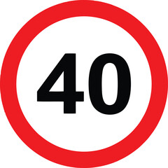 Vector art of speed limit 40 sign