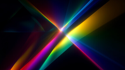 中心に集光するスペクトルのX構図・モダン抽象背景