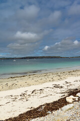 Vue colorée sur les plages du Finistère nord en Bretagne