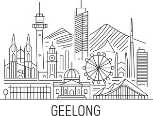 Fototapeta premium Geelong City Line Draw Simple Minimalist