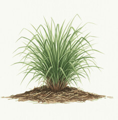 Lemon Scented Blades Lemongrass plant isolated watercolor vector illustration svg
