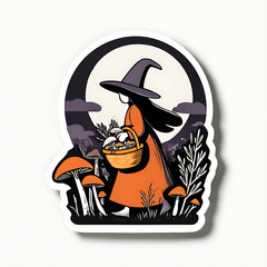 Chibi Little Witch Flying On A Mini Broomstick Sticker