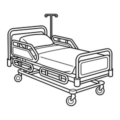 vector illustration of a modern hospital bed